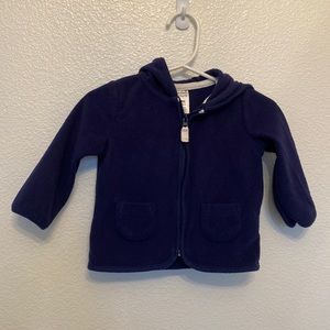 Blue fleece jacket with hood